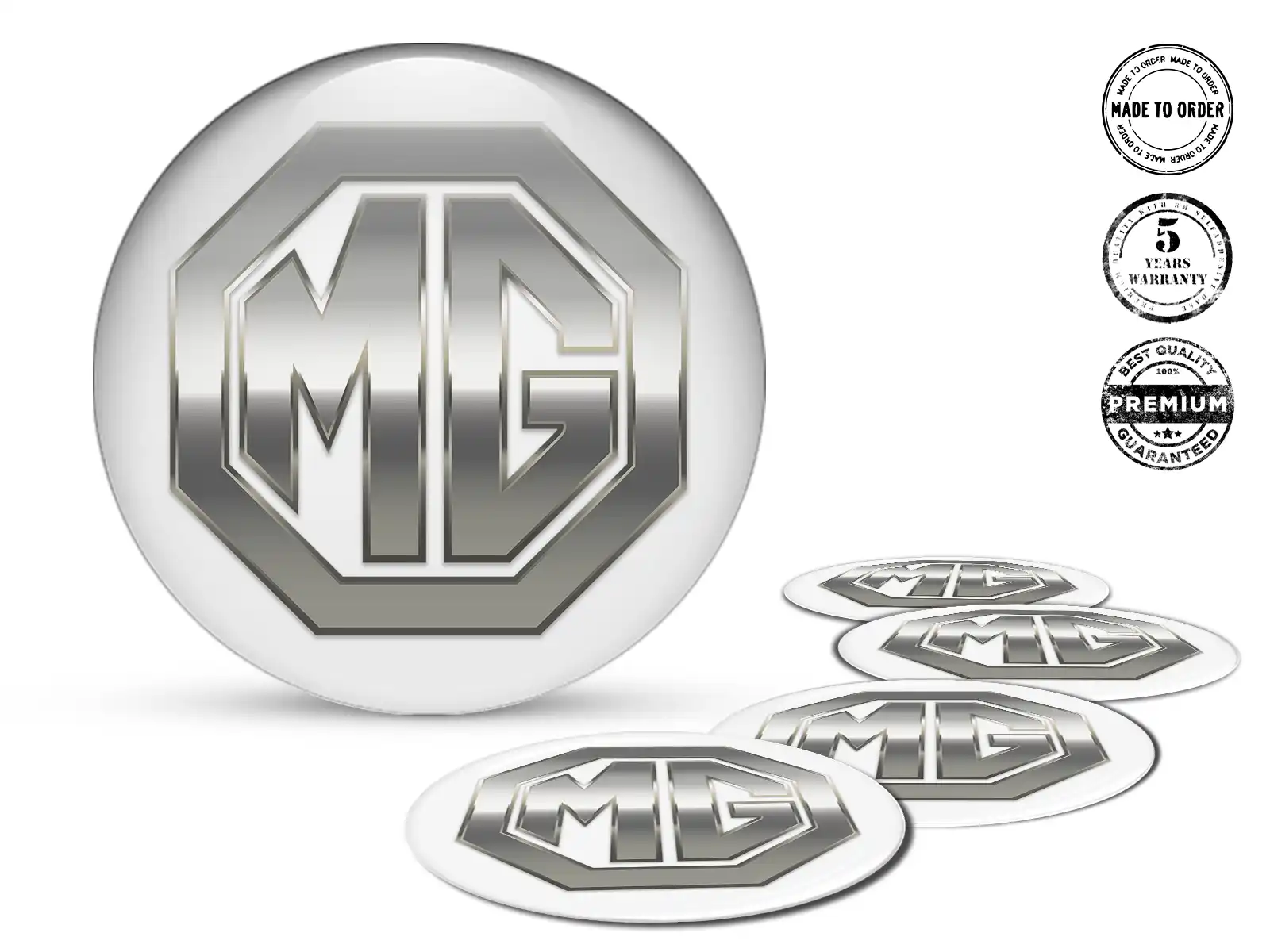 MG Custom Domed Decals Premium Car Labels